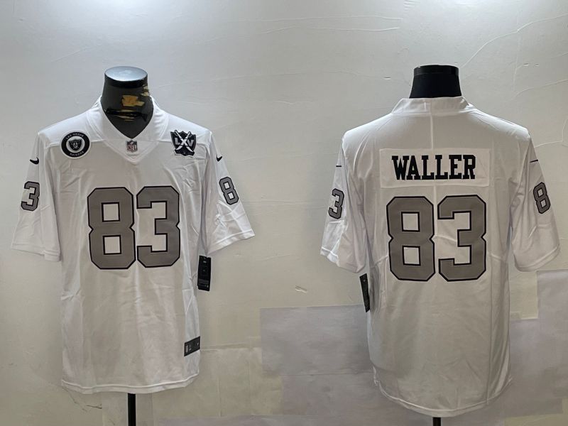 Men Oakland Raiders #83 Waller White Second generation 2024 Nike Limited NFL Jersey style 4->oakland raiders->NFL Jersey
